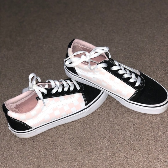 Black and pink/white checkerboard old skool Vans - Picture 6 of 7